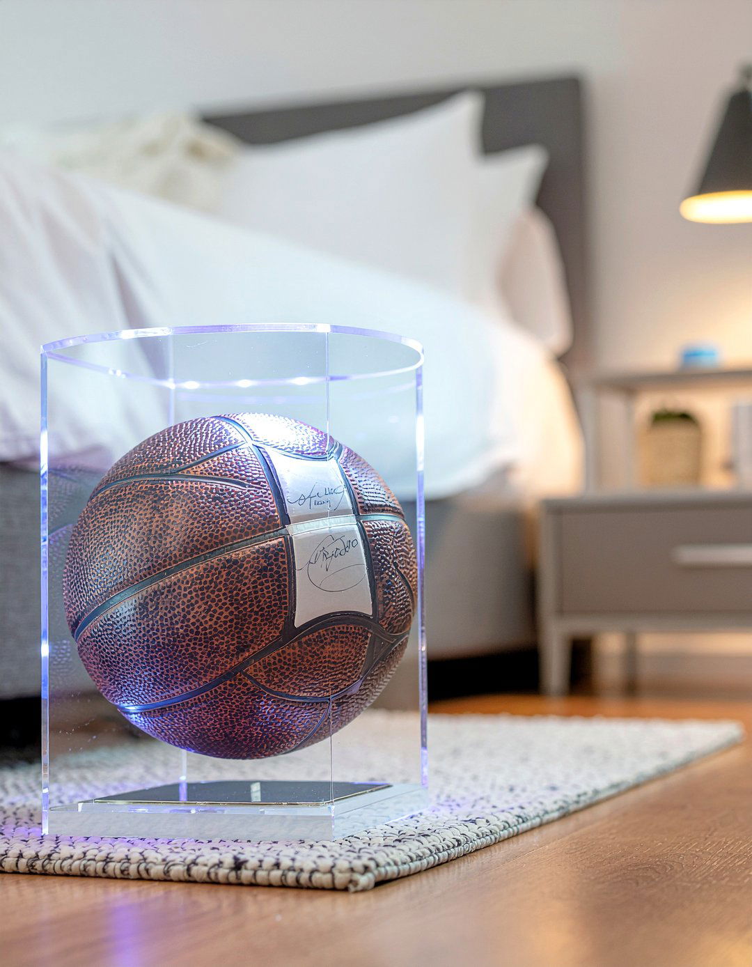 Autographed Ball Display Case - 30 basketball bedroom ideas
