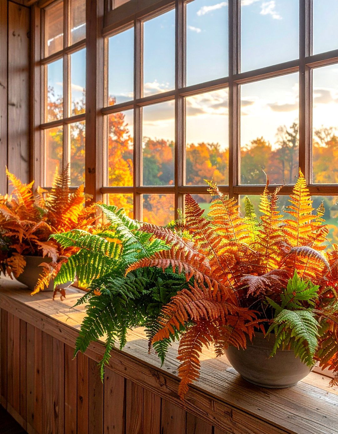 Autumn Fern Window Sill - 30 dining room fern ideas
