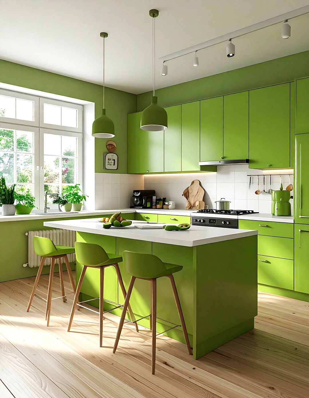 Avocado green retro kitchen