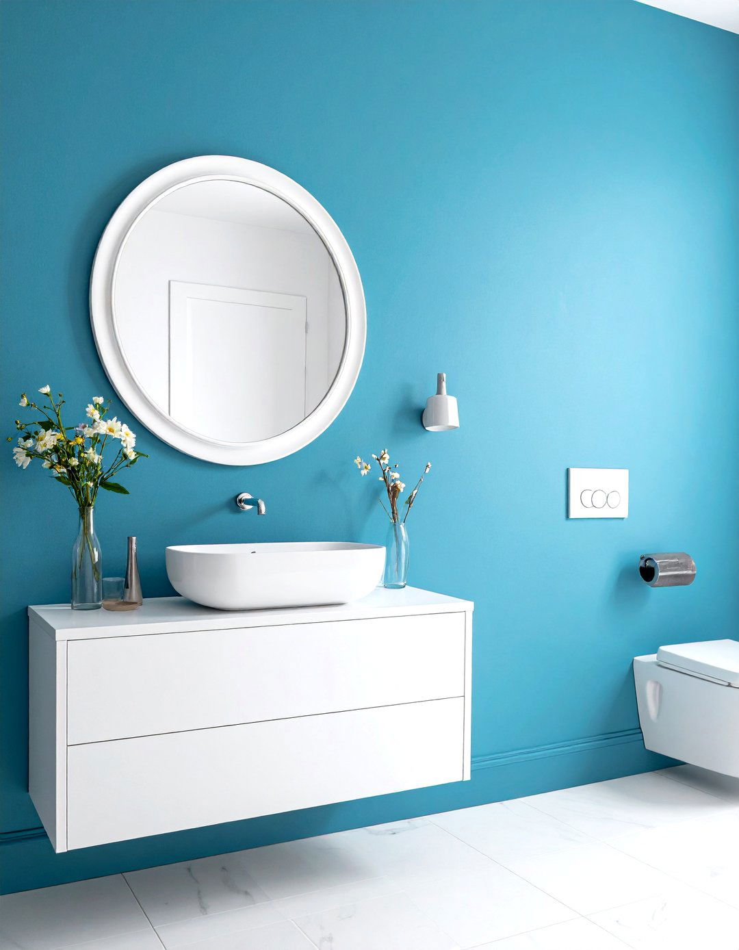 Azure Bathroom Wall - 30 blue bathroom ideas
