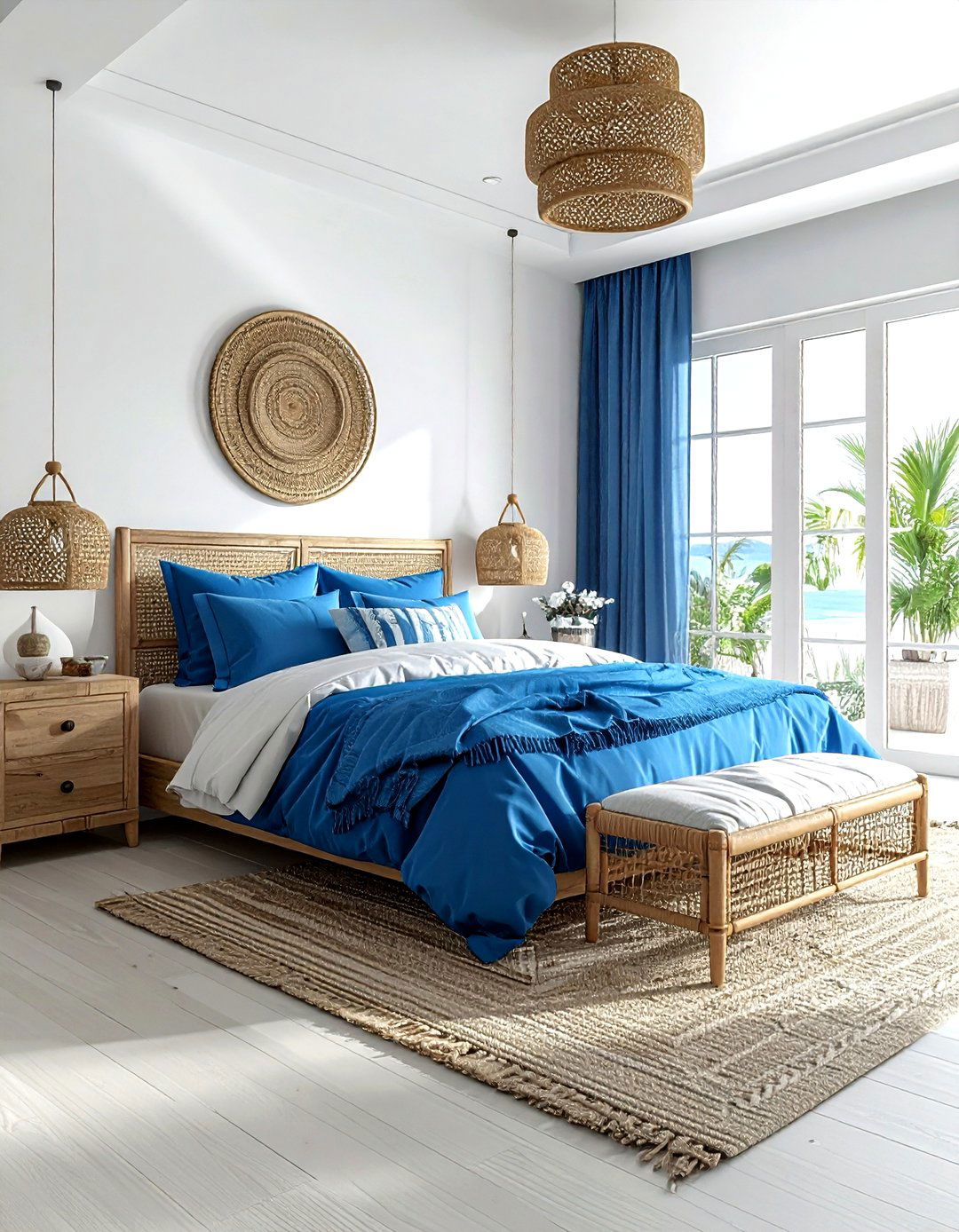 Azure Blue Coastal Bedroom - 30 minimalist blue bedroom ideas
