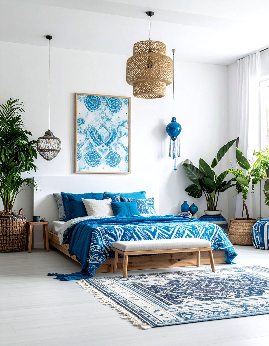 Azure Boho Bedroom - 30 bohemian blue bedroom ideas