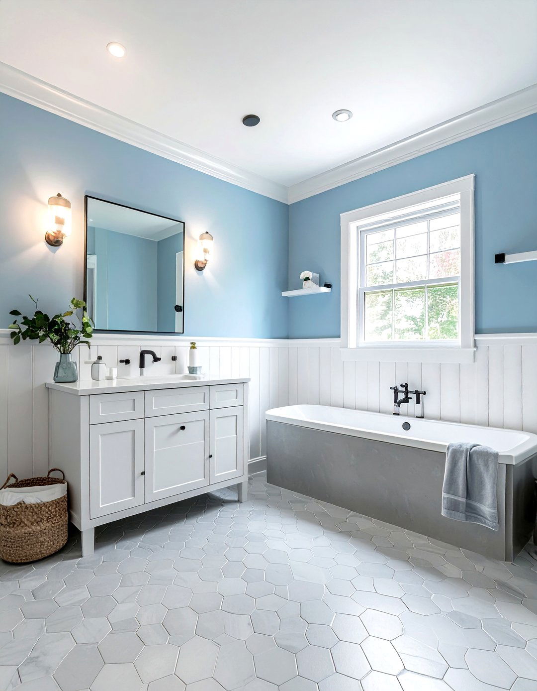 Baby blue bathroom walls - 30 blue bathroom design ideas