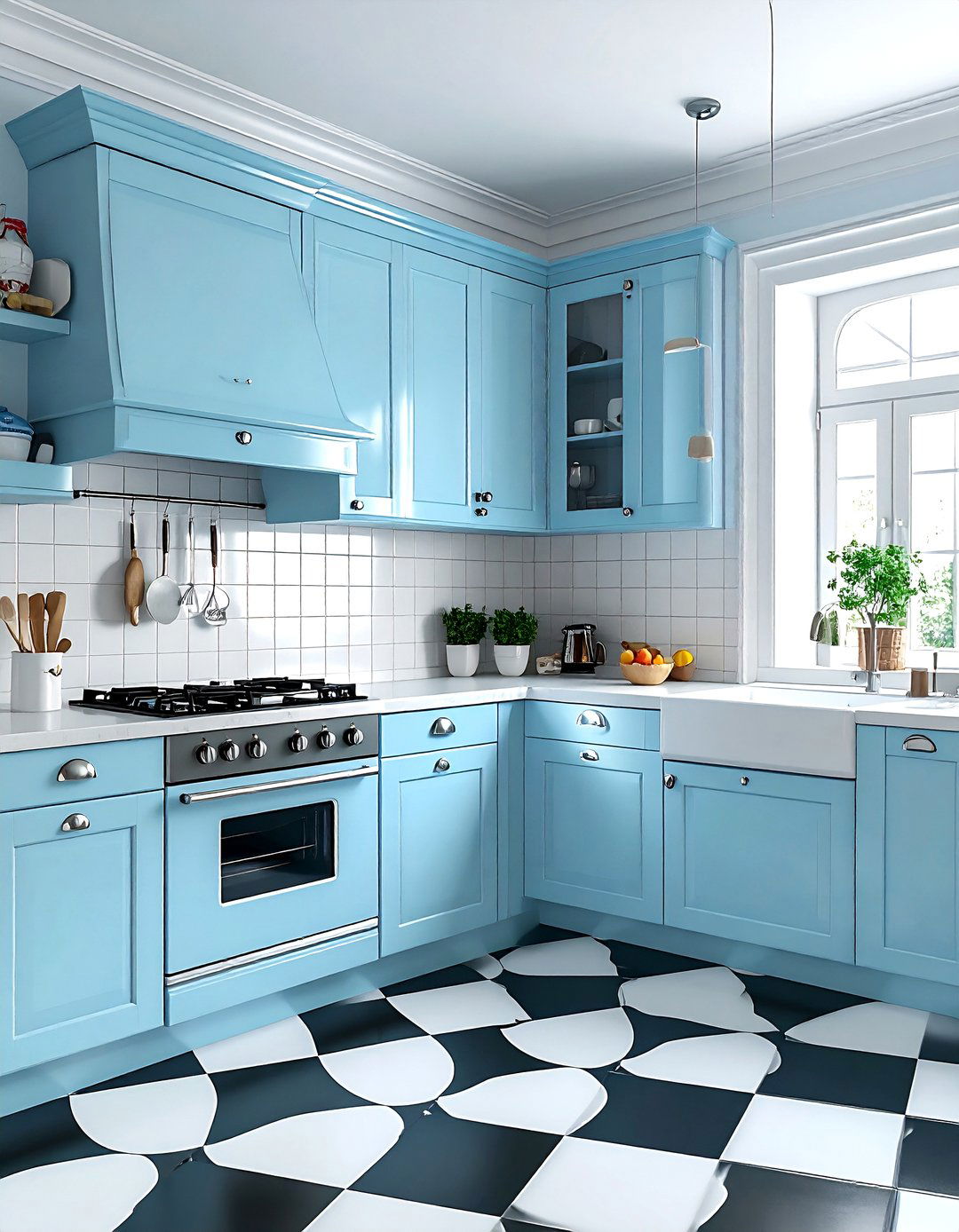 Baby blue kitchen cabinets - 30 cool blue kitchen ideas