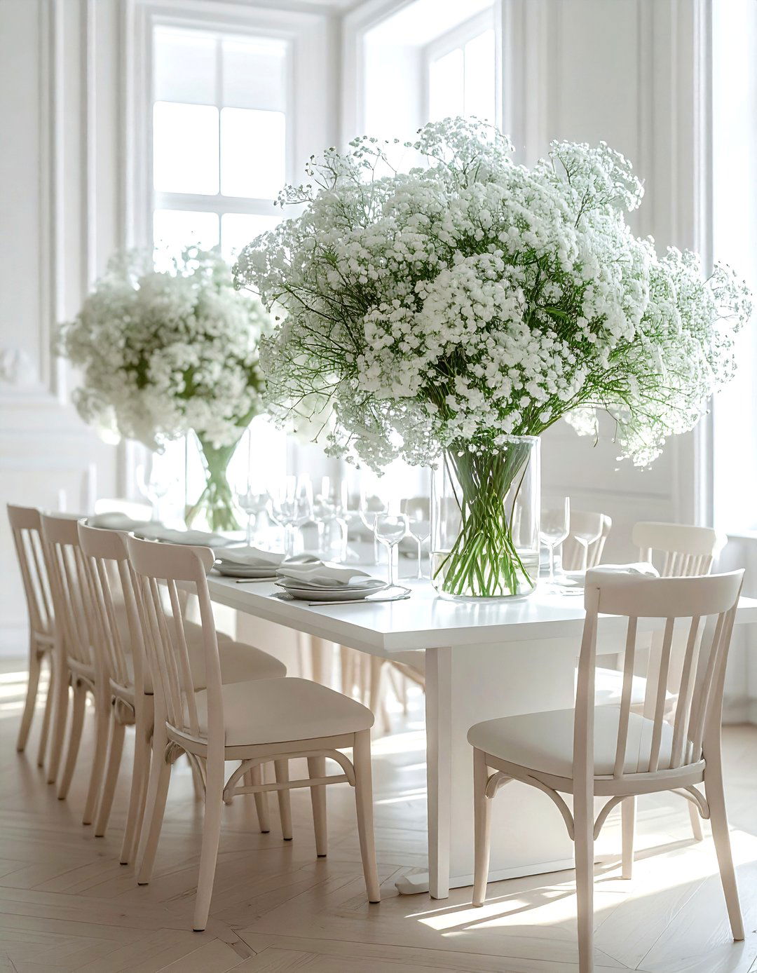 Babys Breath Decor - 30 dining room flower ideas