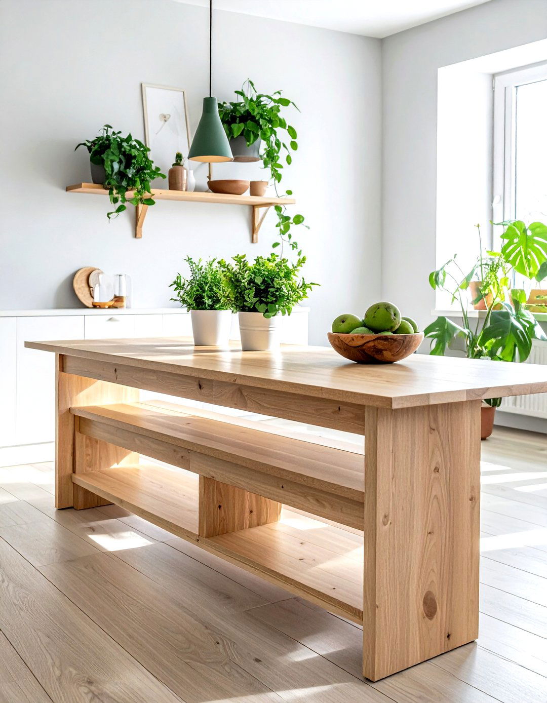 Backless Dining Bench with Shelves - 30 storage dining bench ideas