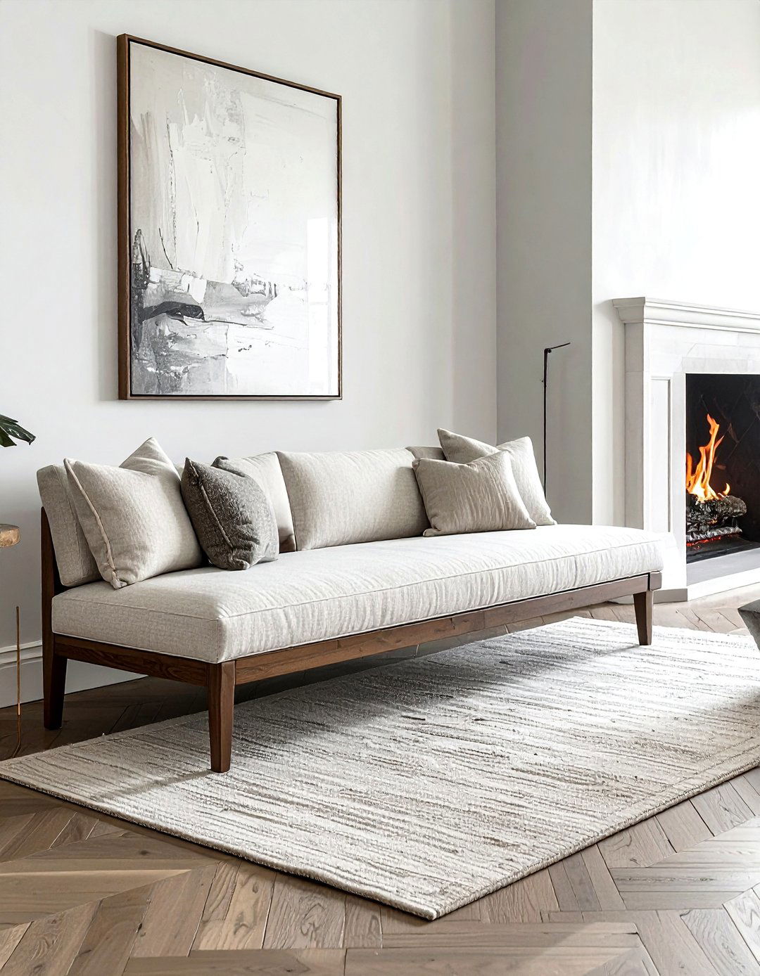 Backless sofa bench - 30 living room bench seat ideas