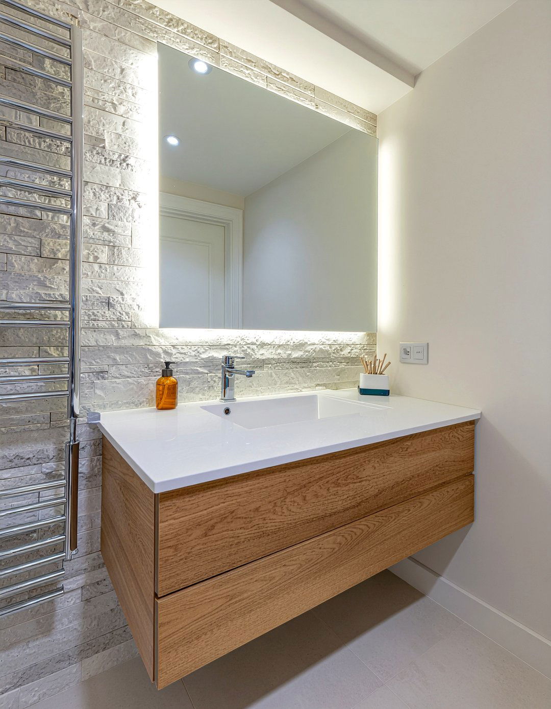 Backlit Bathroom Mirror - 30 lighted mirror bathroom ideas