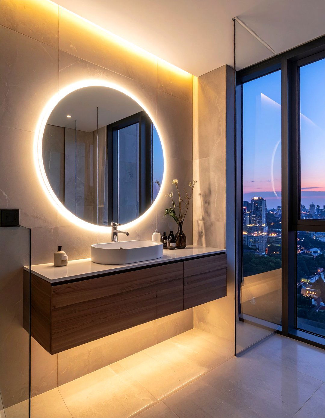 Backlit Bathroom Mirror - 30 urban bathroom ideas