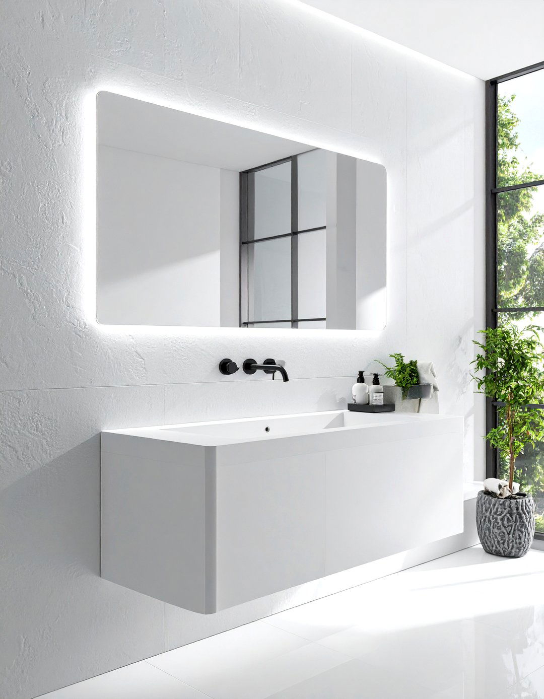 Backlit Bathroom Mirror - 30 airy bathroom ideas