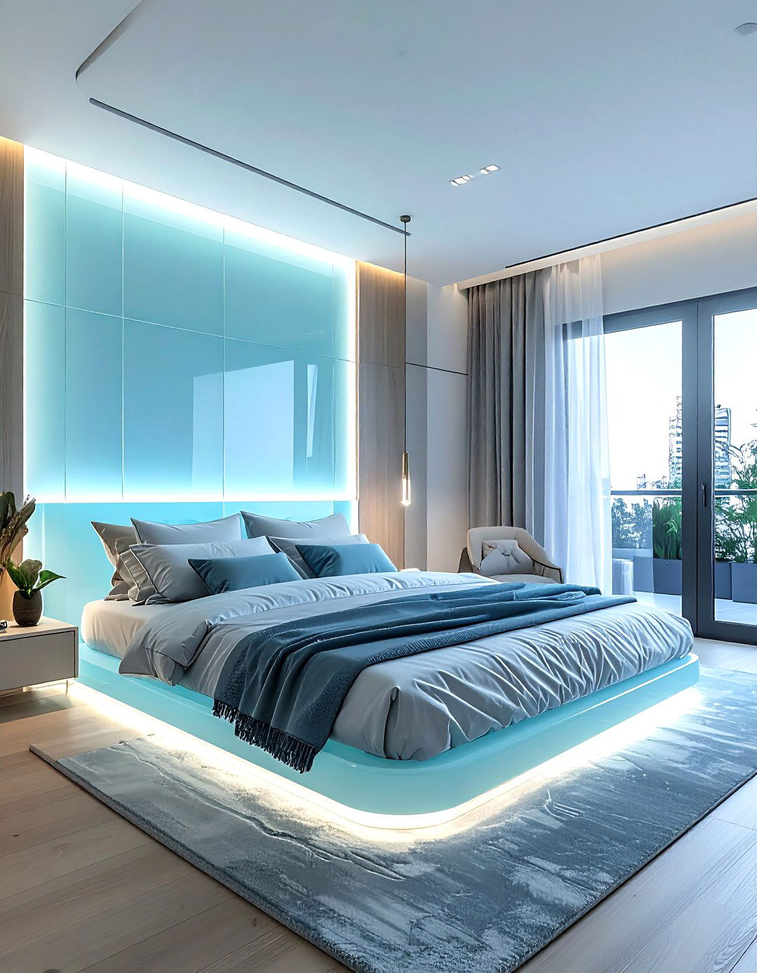 Backlit Glass Panel - 30 bedroom backsplash ideas