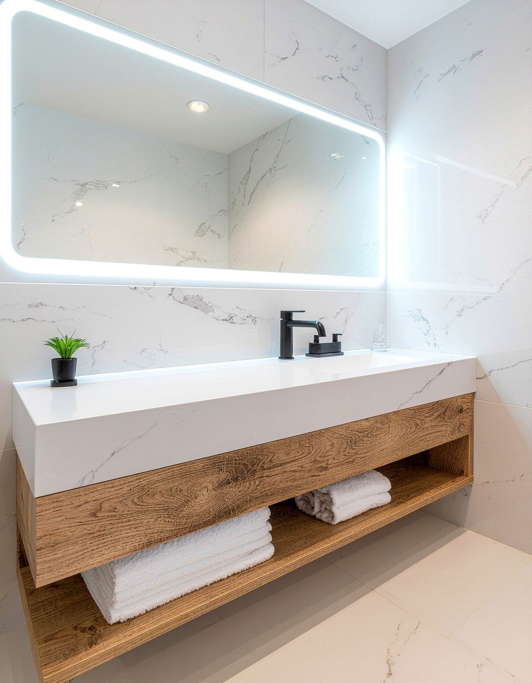Backlit LED Mirror - 30 bathroom mirror accent ideas