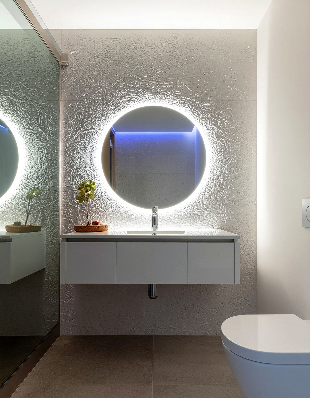 Backlit Mirror - 30 new construction bathroom ideas