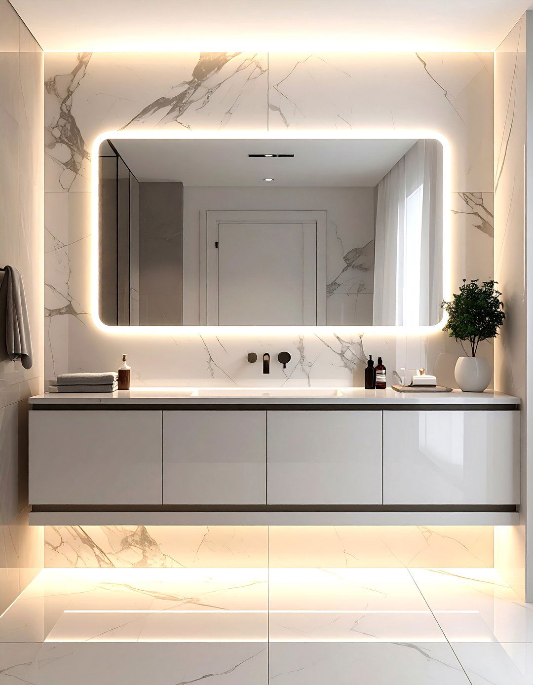 Backlit Mirror - 30 viral bathroom ideas
