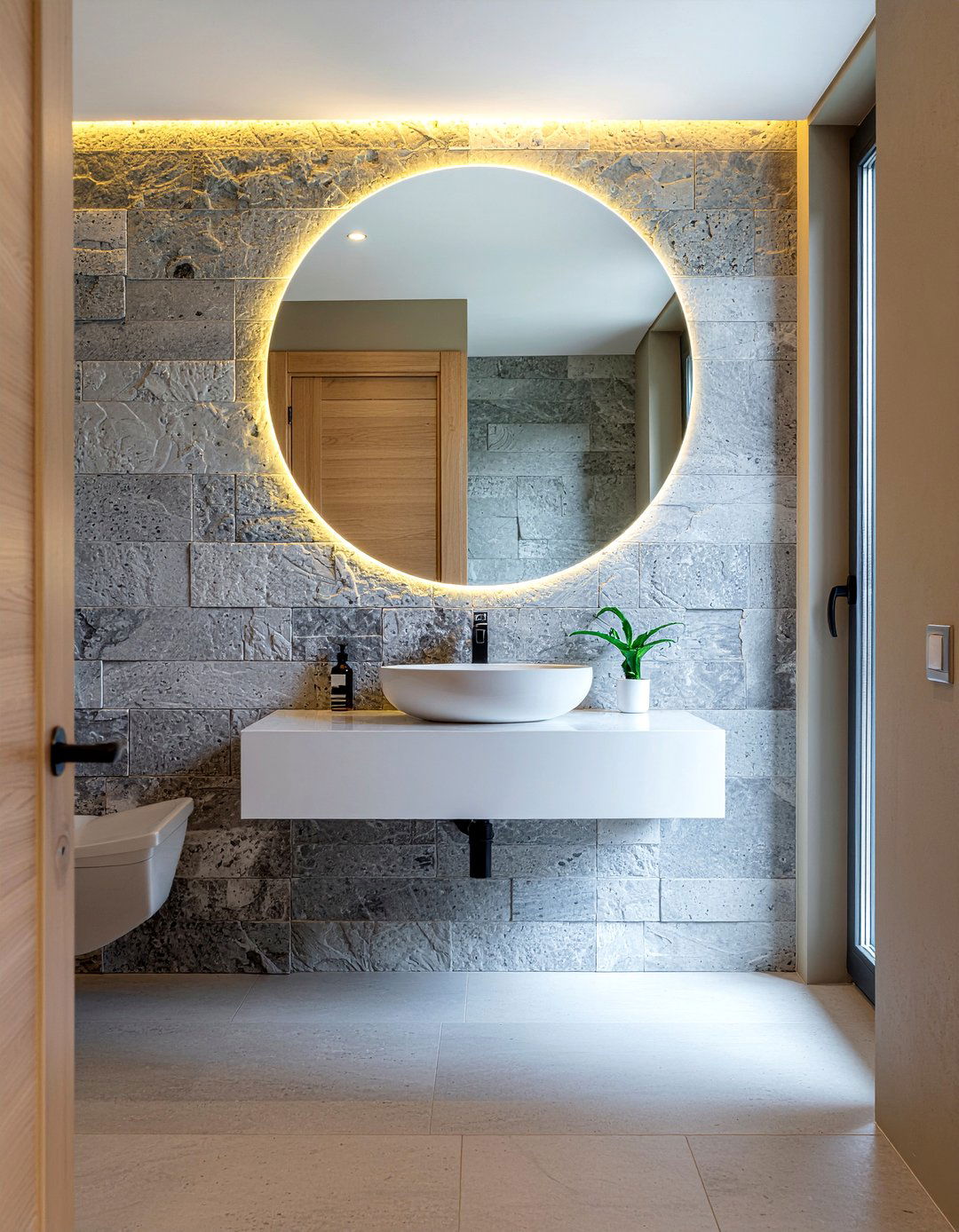 Backlit Mirror Bathroom - 30 glam bathroom ideas