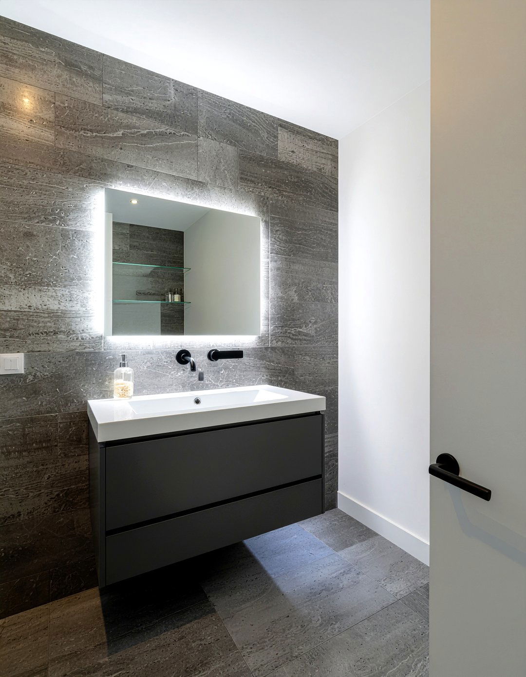 Backlit Mirror Cabinet - 30 bathroom custom built ideas