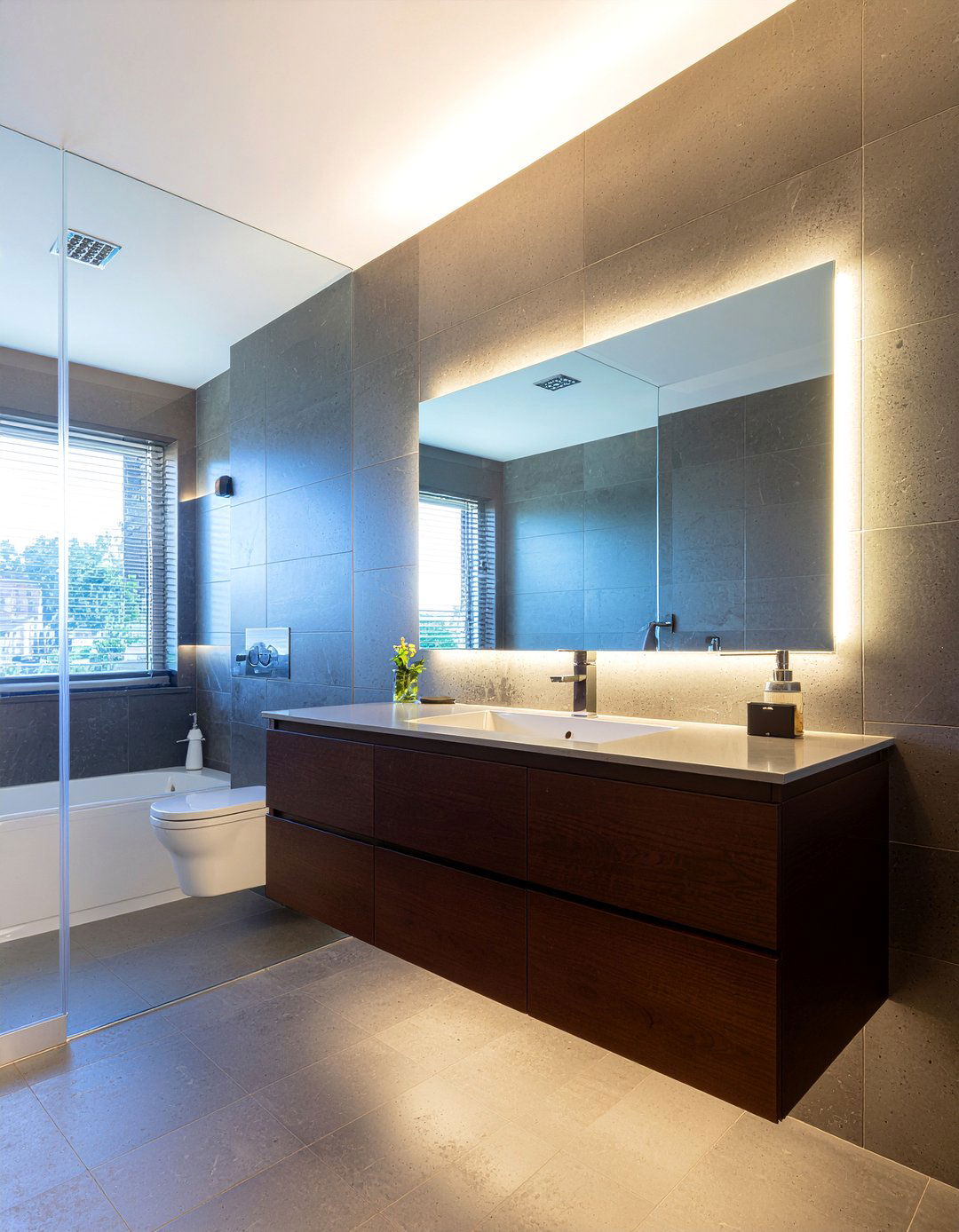 Backlit Mirror Lighting - 30 bedroom ensuite ideas