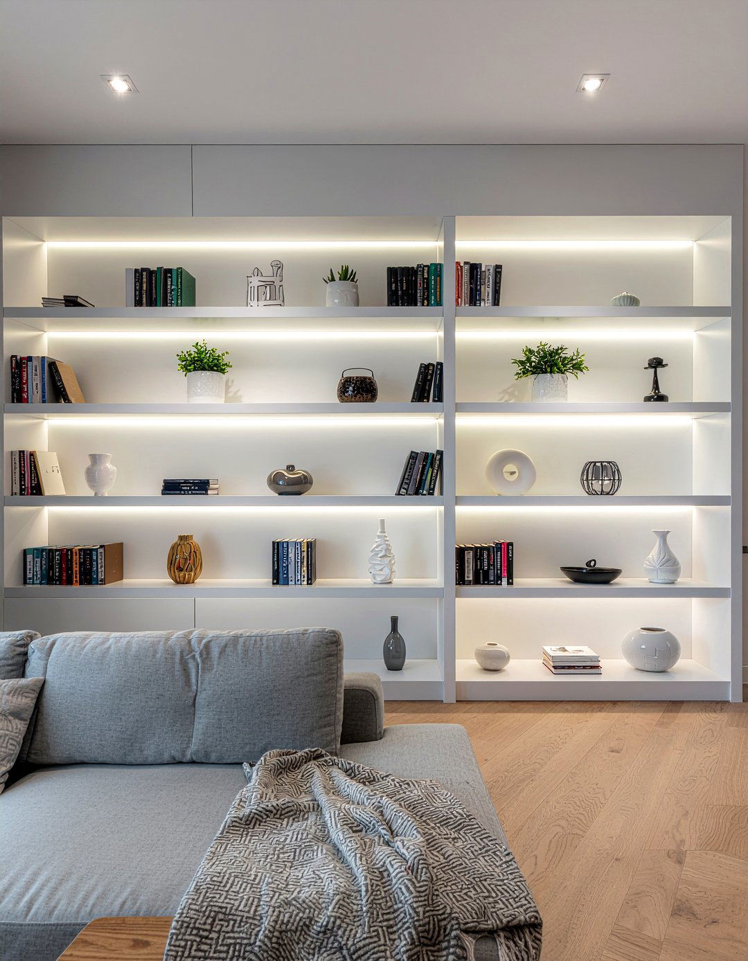 Backlit Shelving - 30 living room lighting ideas