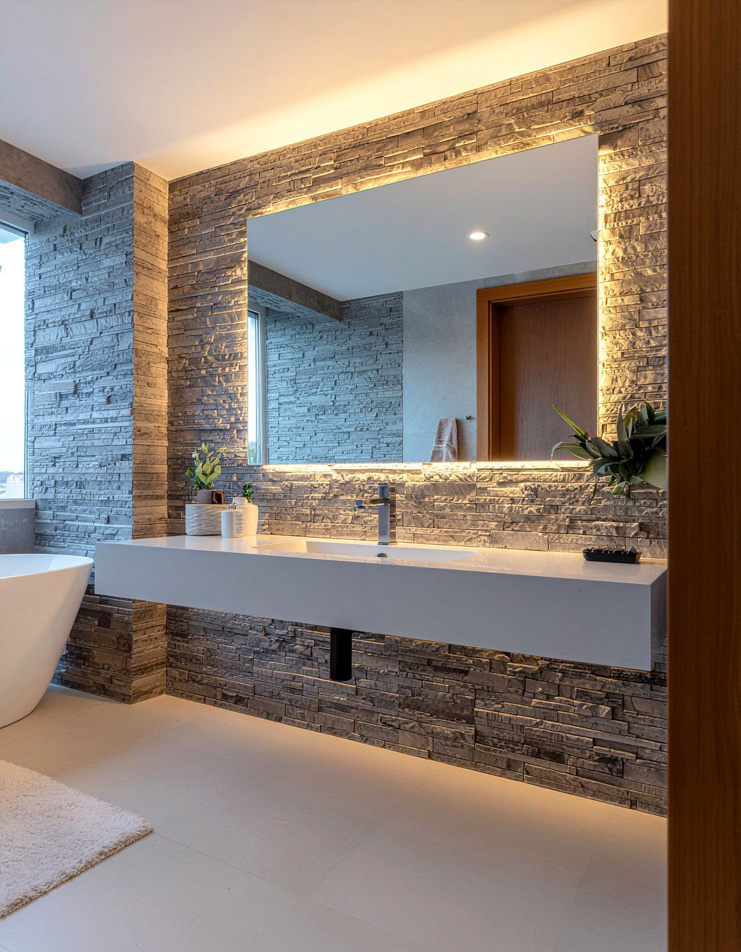 Backlit backsplash - 30 bathroom design tips