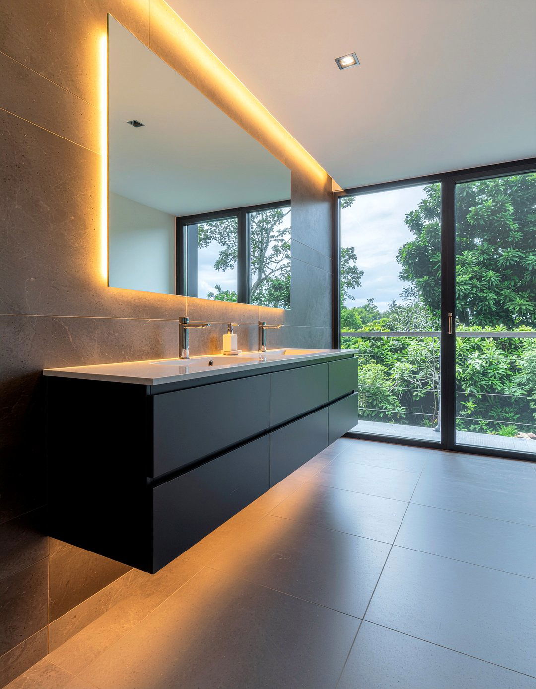 Backlit bathroom vanity - 30 modern bathroom vanity ideas