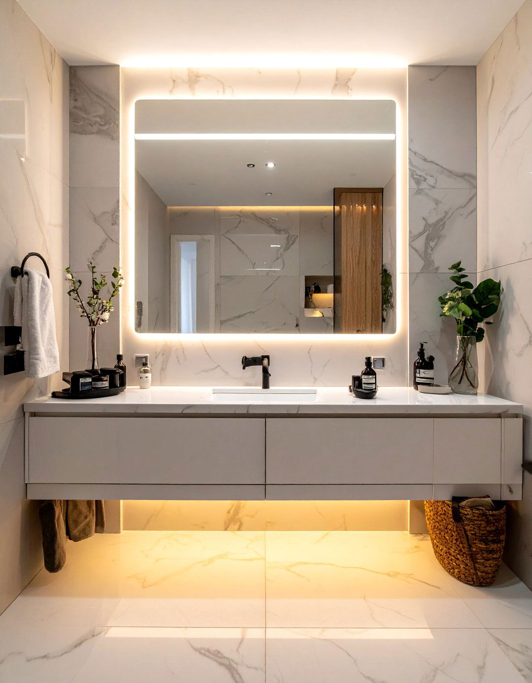 Backlit mirror bathroom - 30 bright bathroom ideas