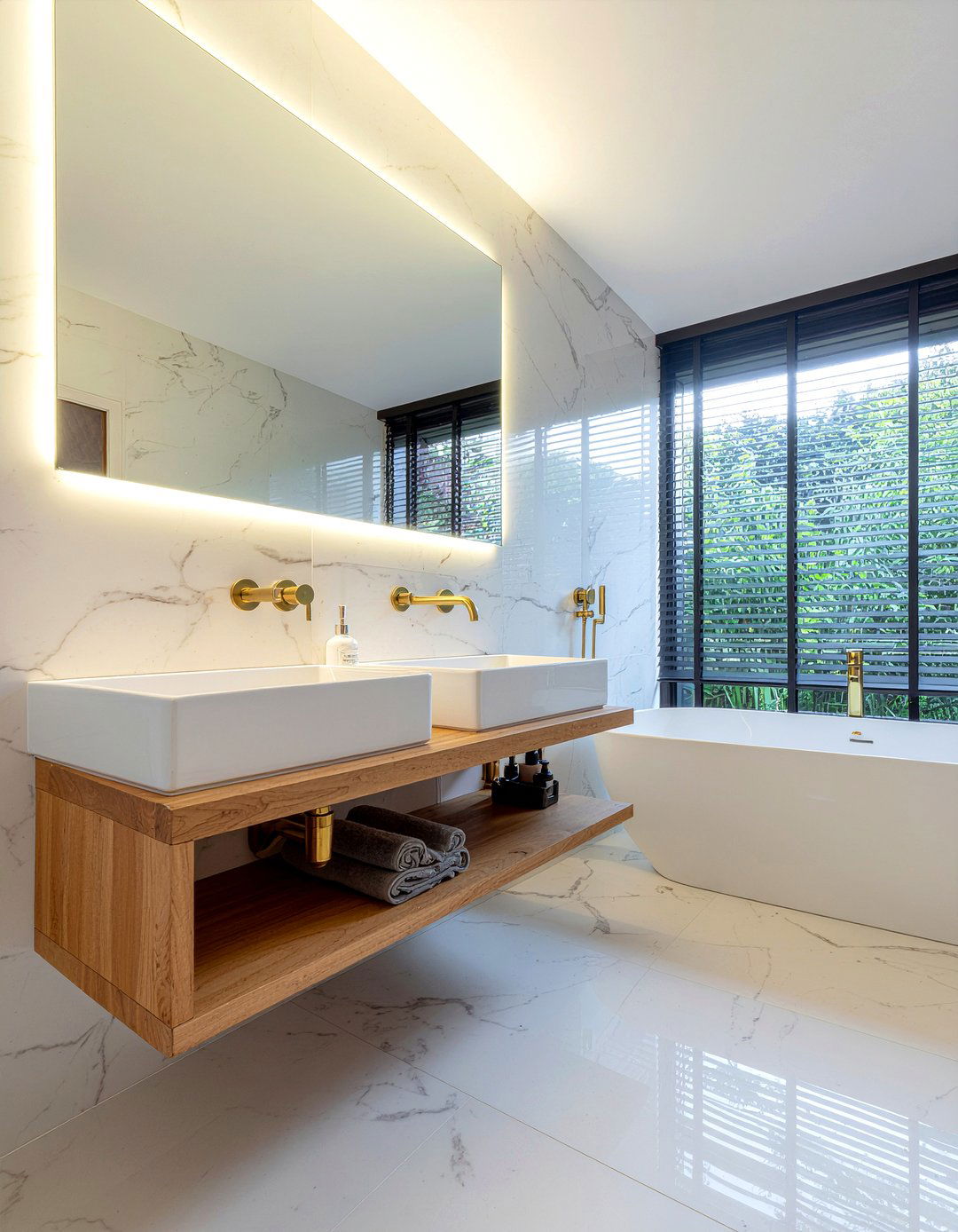 Backlit mirror - 30 bathroom accent lighting ideas