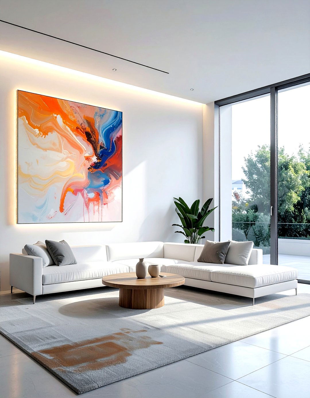 Backlit wall art - 30 living room led strip lights ideas