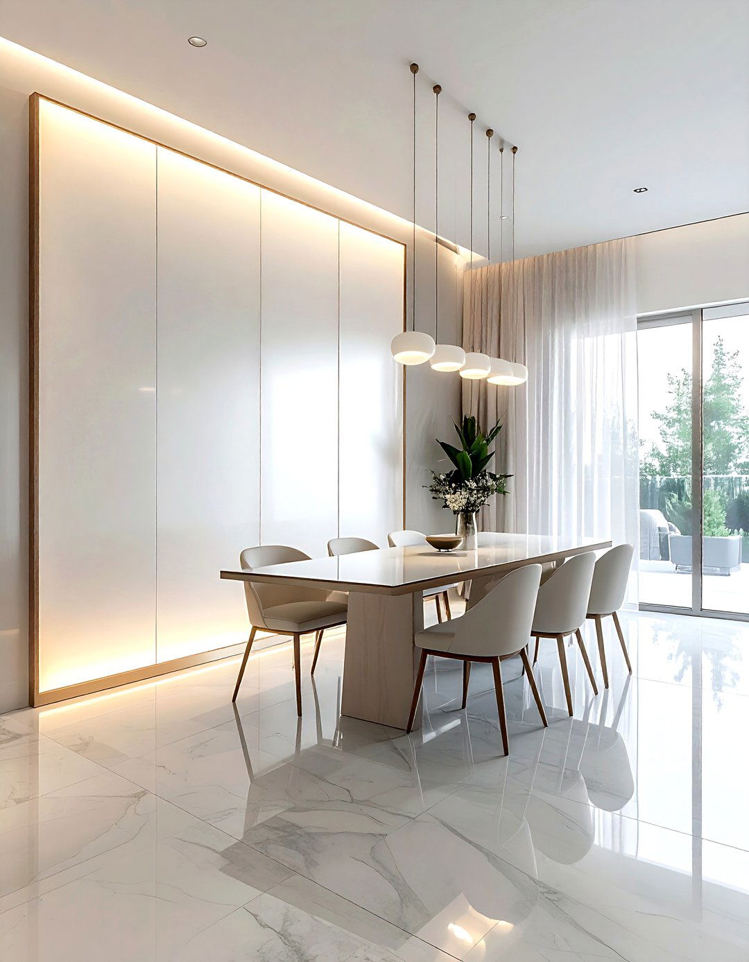 Backlit wall panel for dining room - 30 dining room accent lighting ideas