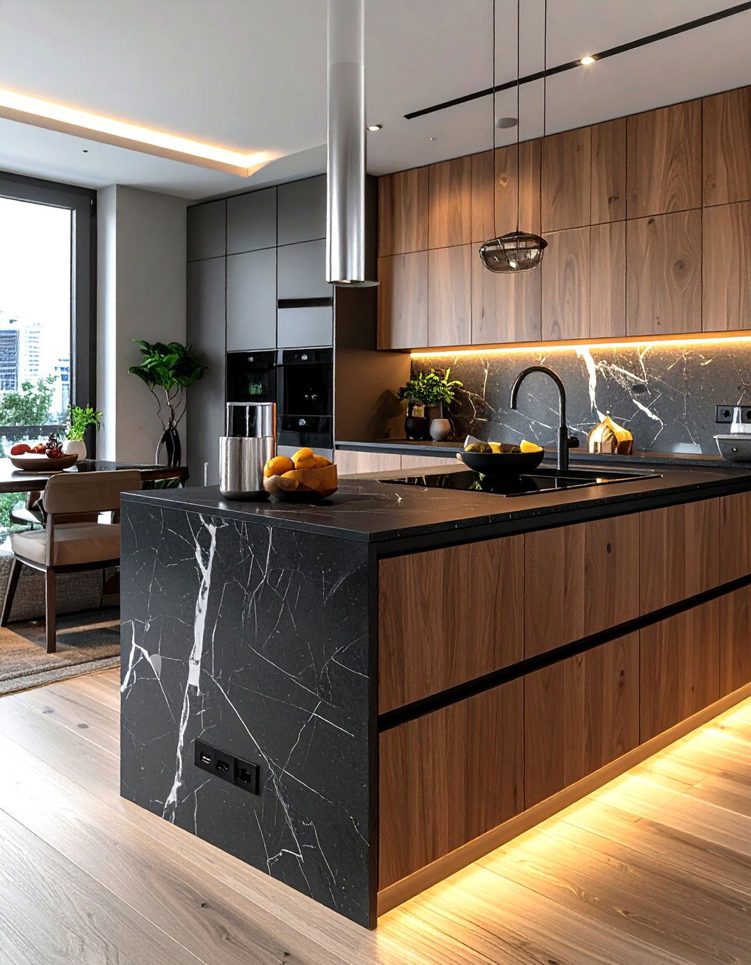 Backsplash integrated pop up outlet - 30 kitchen charging station ideas