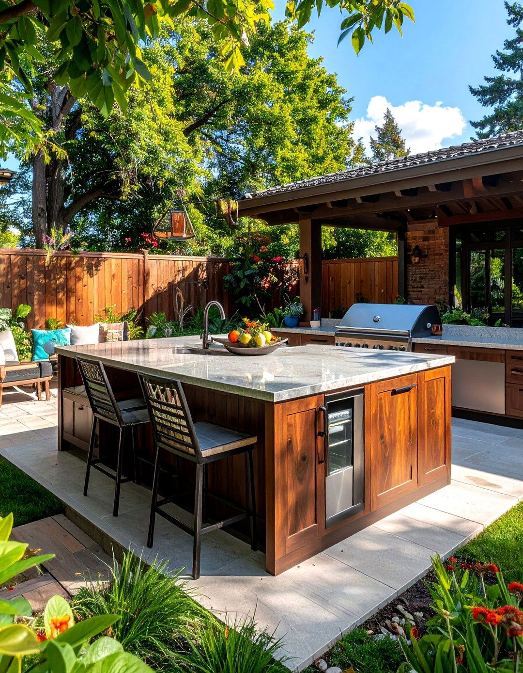Backyard Kitchen Island - 30 patio kitchen ideas