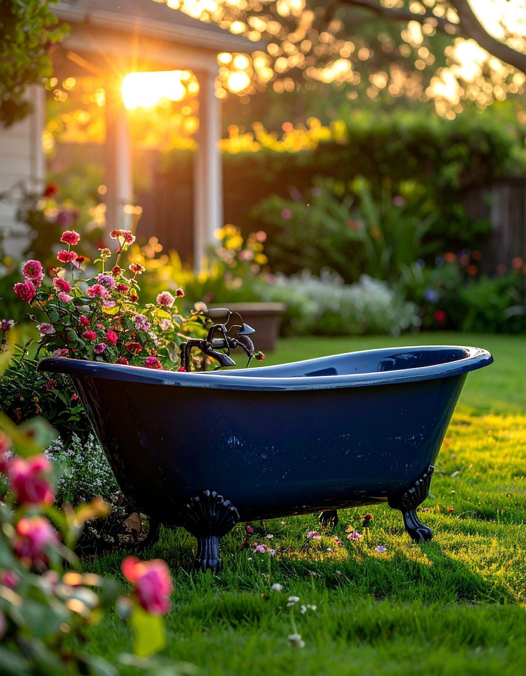 Backyard clawfoot tub - 30 outdoor bathroom ideas