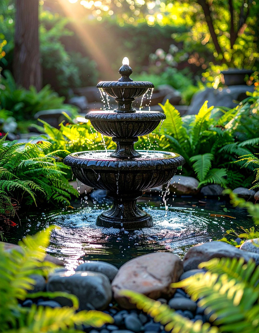 Backyard water feature - 30 patio decor ideas