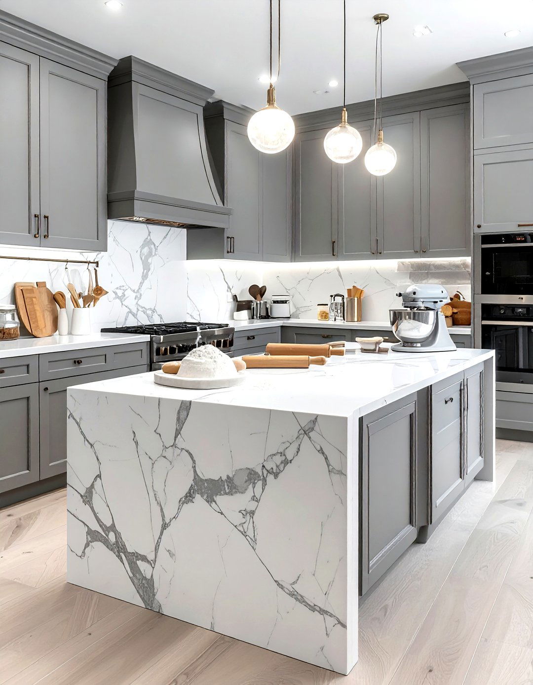 Baking Center With Marble - 30 kitchen workstation ideas