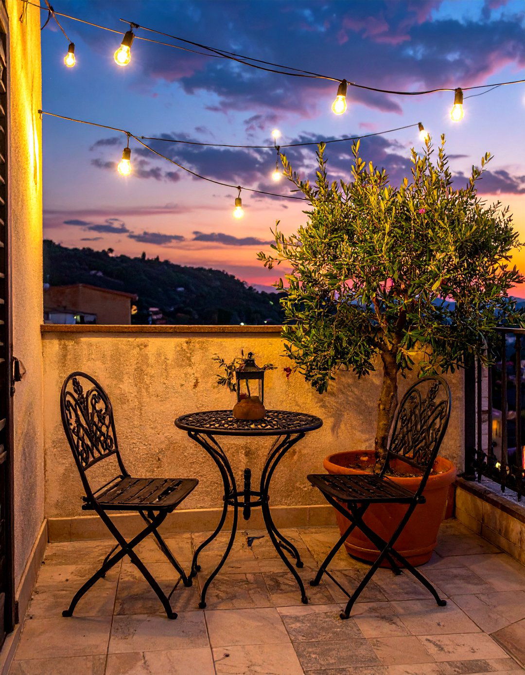 Balcony Bistro Set - 30 romantic decor ideas