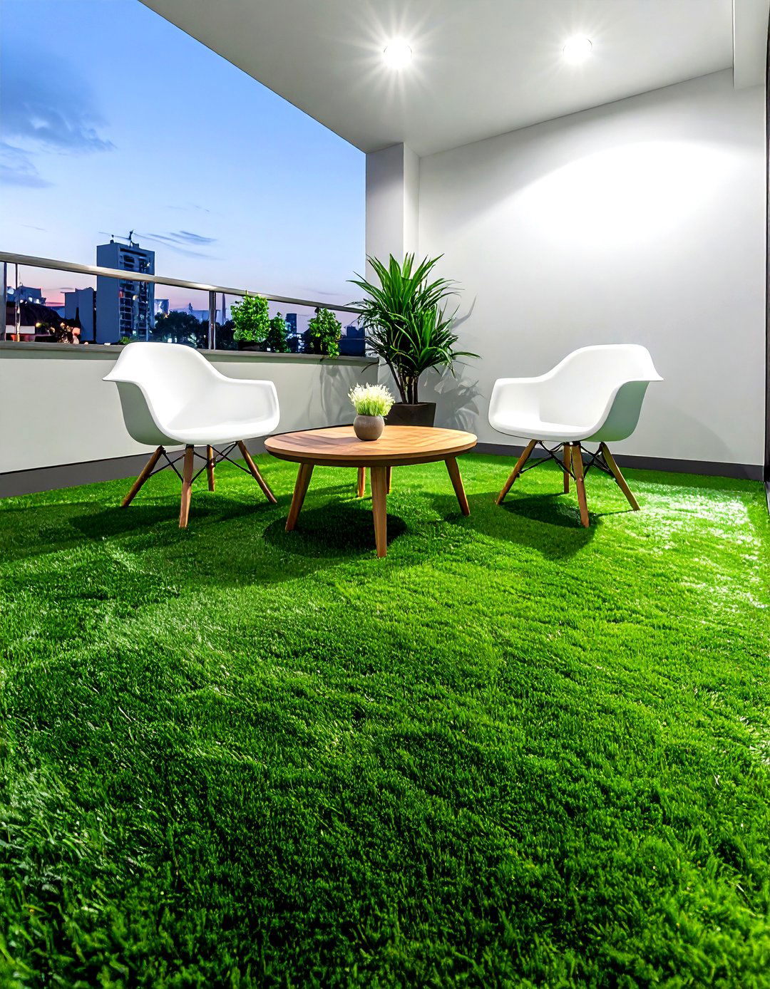 Balcony artificial grass - 30 small balcony ideas