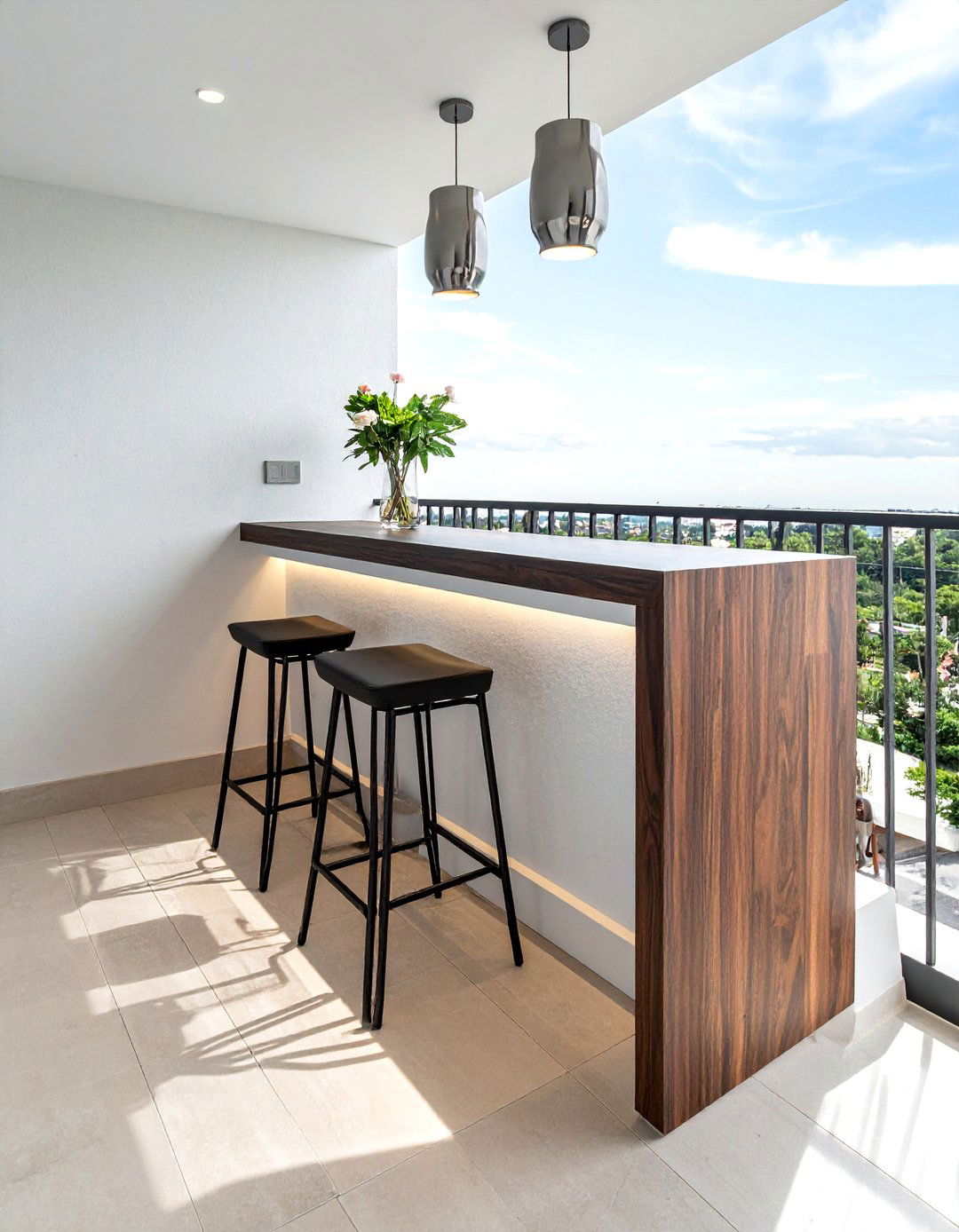 Balcony bar table - 30 small balcony ideas