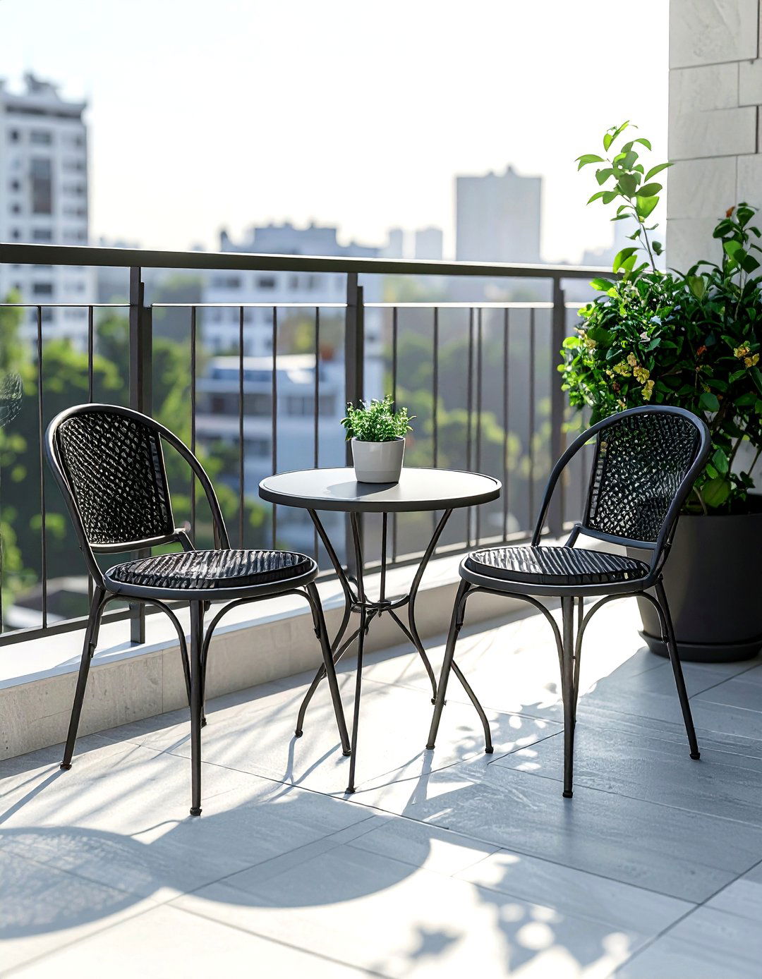 Balcony chair set - 30 decor symmetry ideas