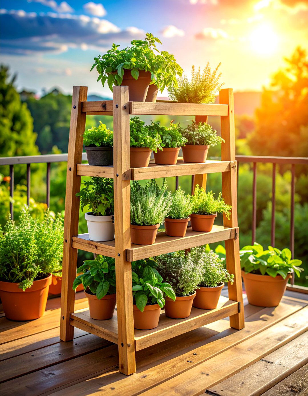 Balcony herb garden - 30 small balcony ideas