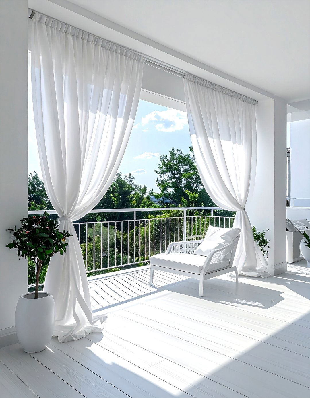 Balcony privacy curtain - 30 small balcony ideas