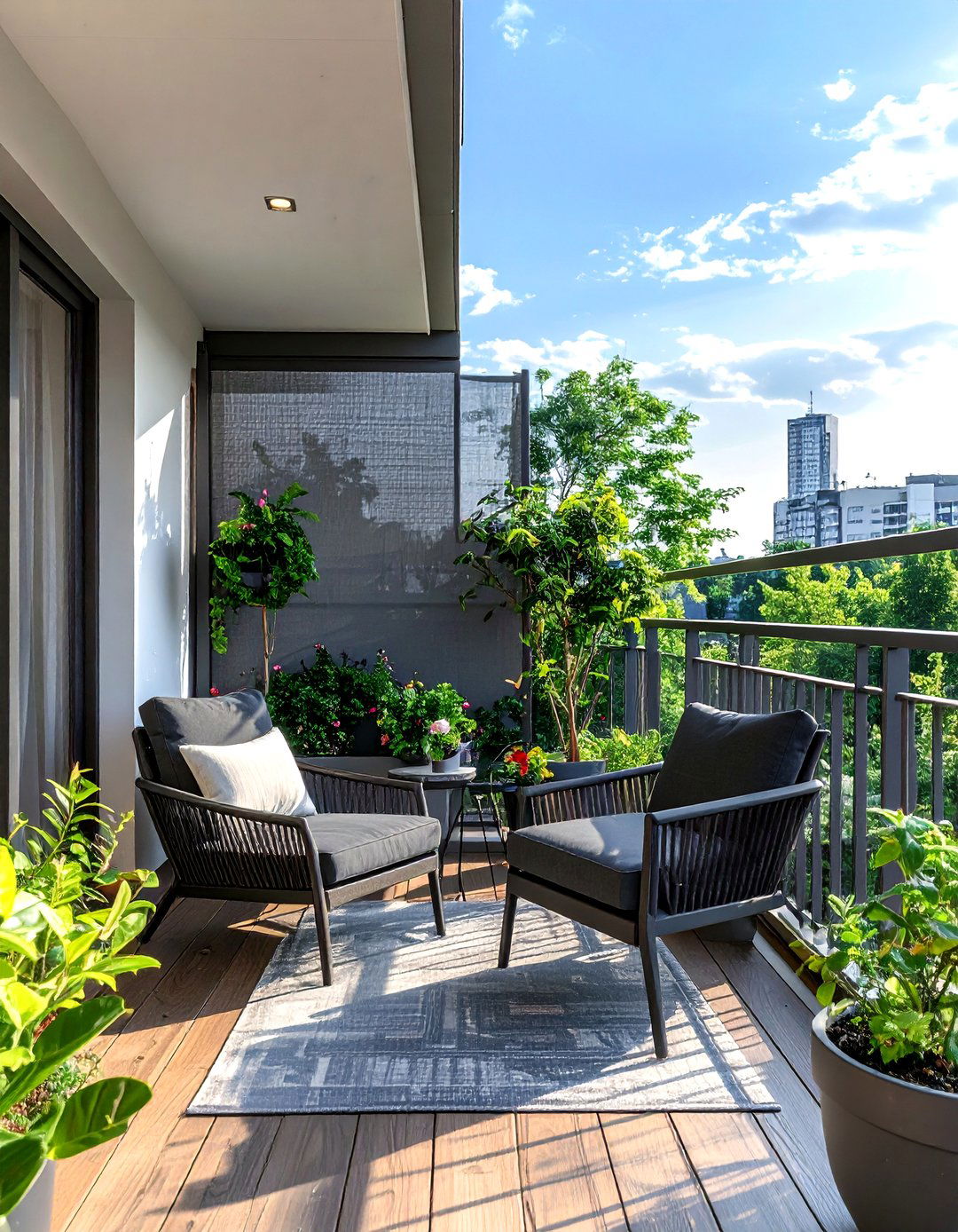 Balcony privacy screen - 30 renter-friendly decor ideas