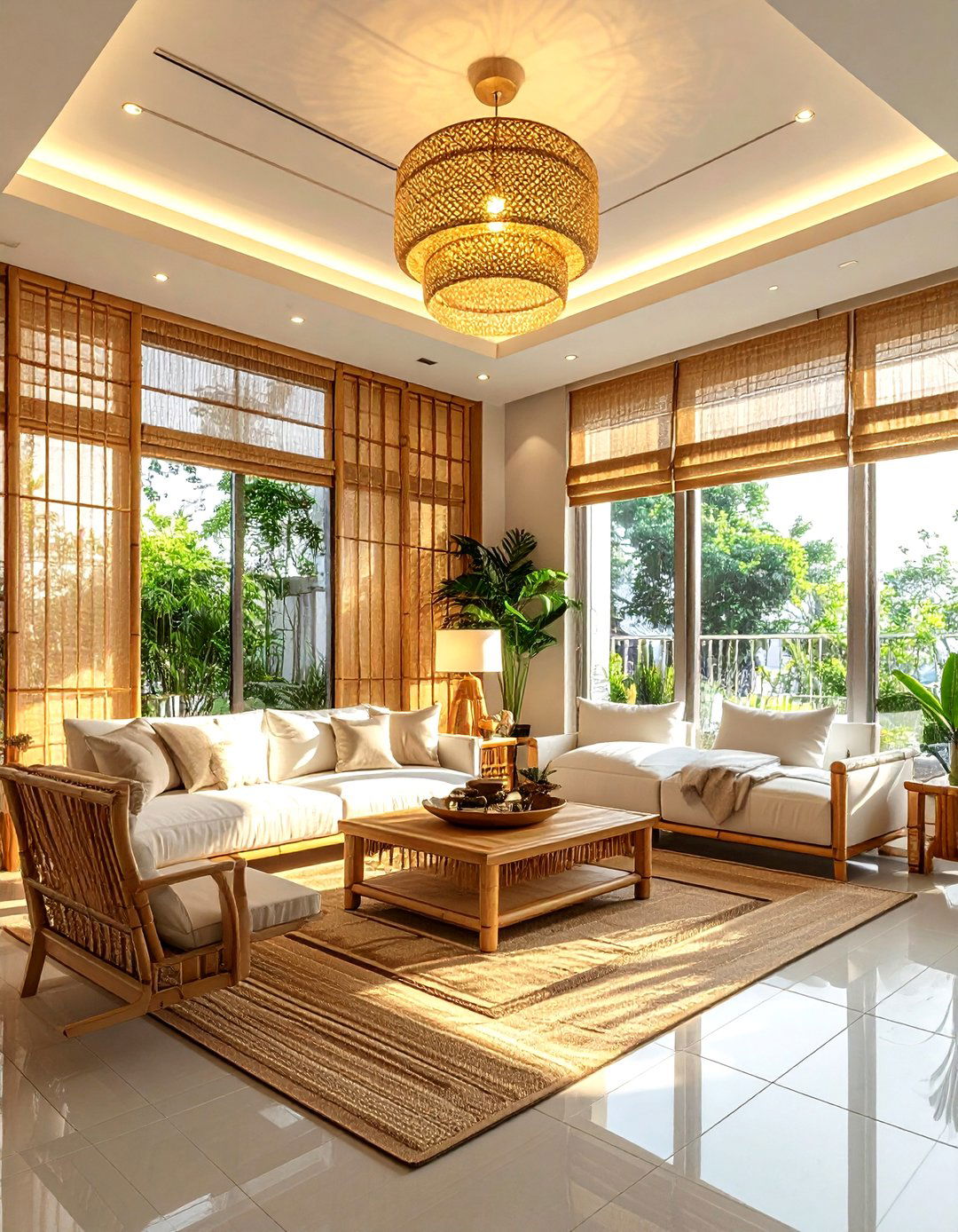Bamboo Accent Living Room - 30 zen living room ideas