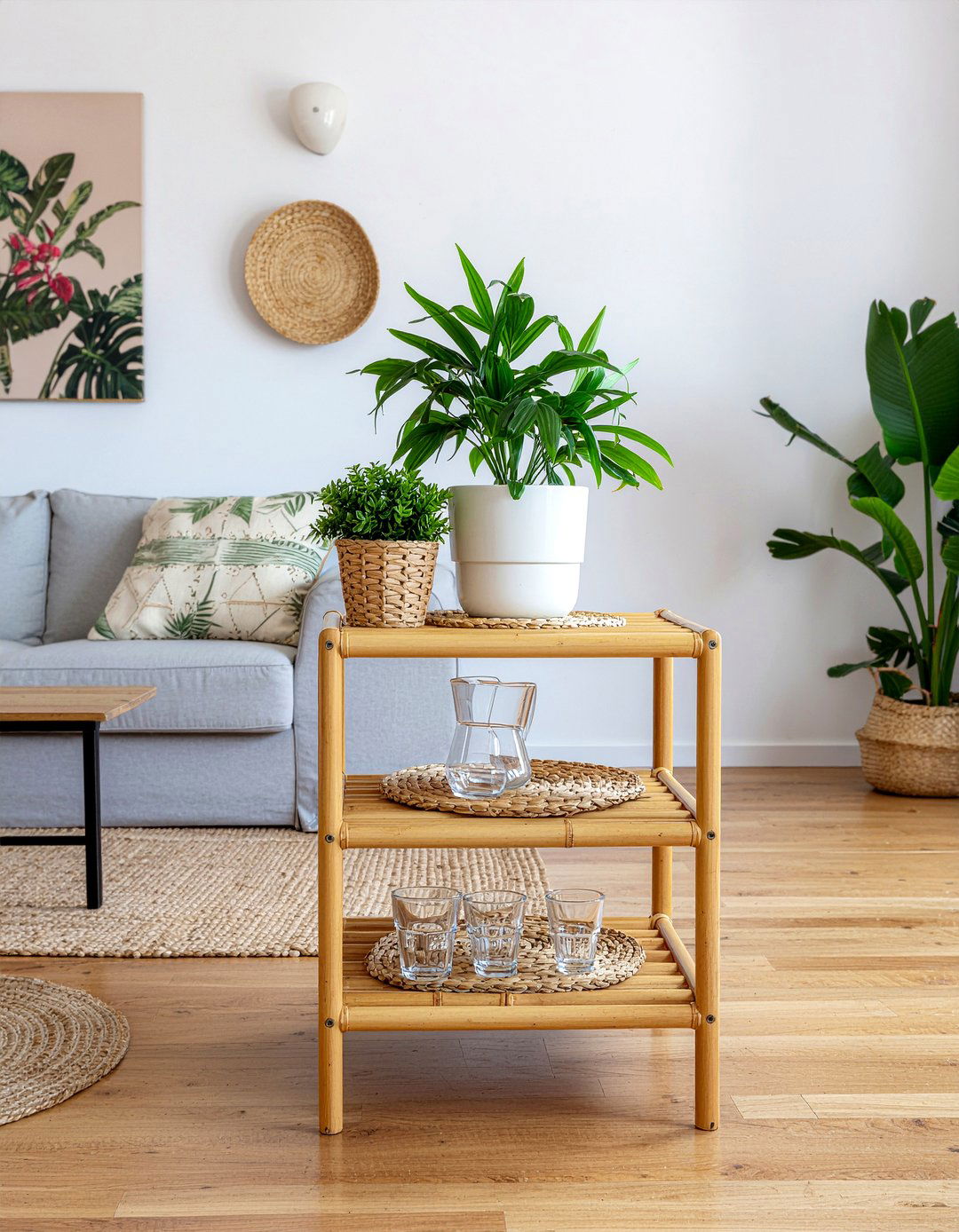 Bamboo Bar Cart - 30 living room bar cart ideas