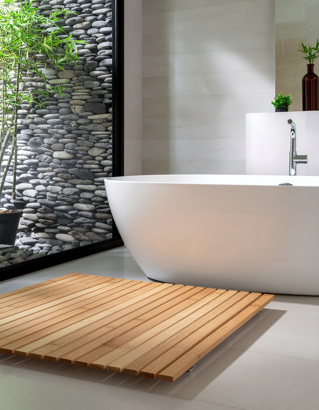 Bamboo Bath Mat - 30 bathroom rug ideas
