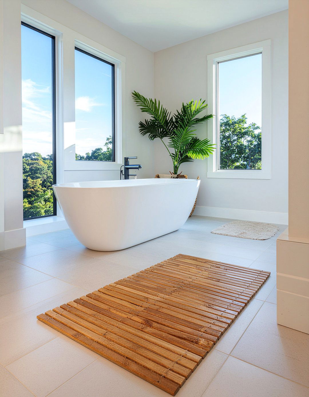Bamboo Bath Mat - 30 relaxing bathroom ideas