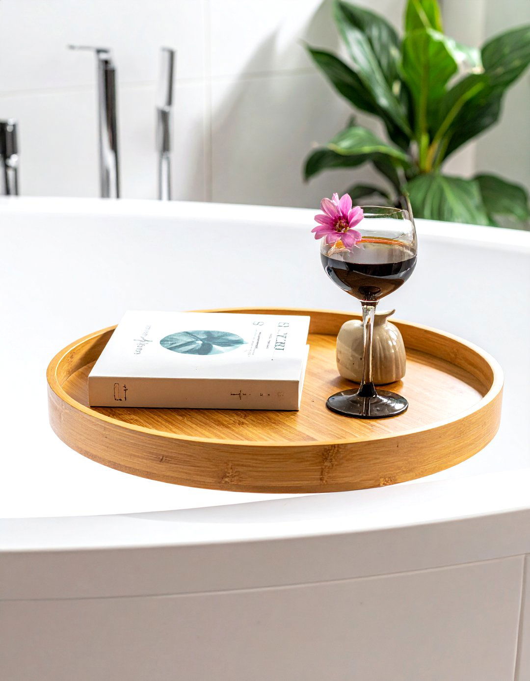 Bamboo Bath Tray - 30 cozy bathroom ideas
