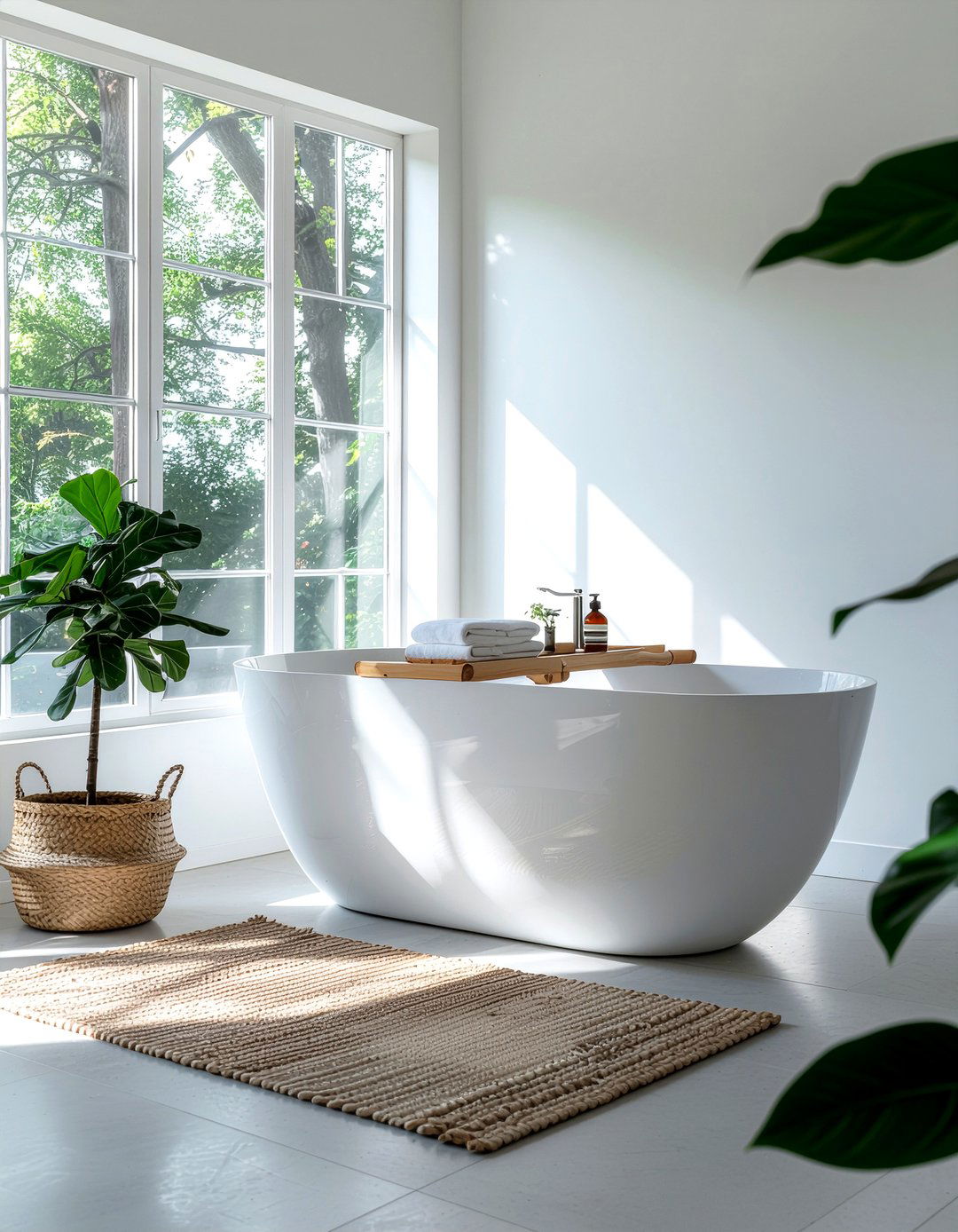 Bamboo Bath Tray - 30 bathroom refresh ideas