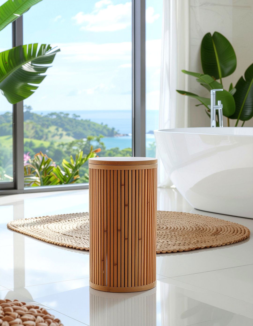 Bamboo Bathroom Trash Can - 30 bathroom trash can ideas