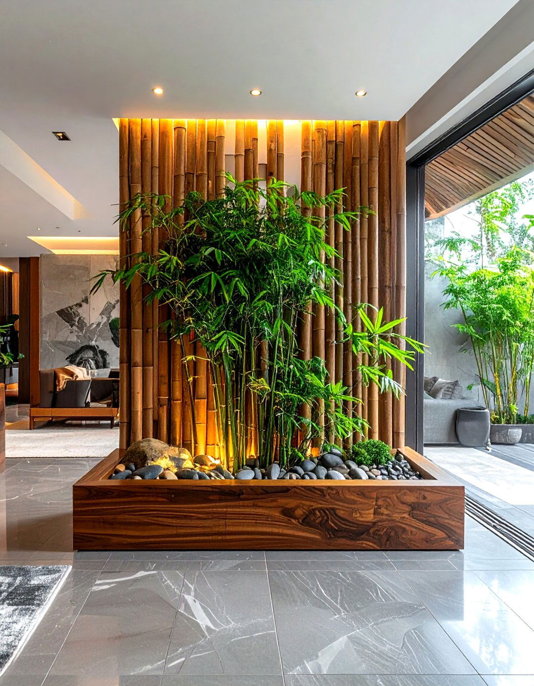 Bamboo Branch Room Divider - 30 branch decor ideas