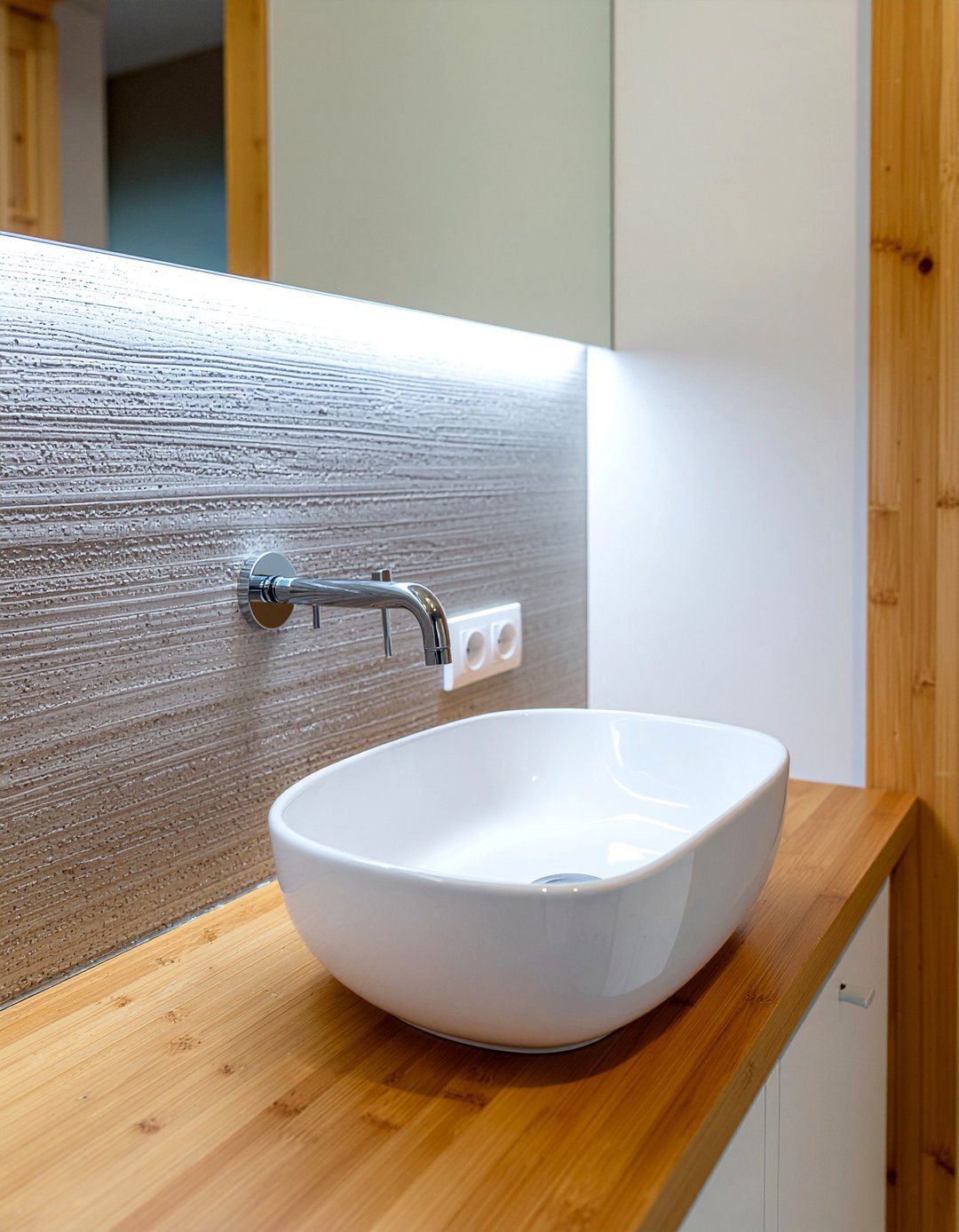 Bamboo Counter With Vessel Sink - 30 bamboo bathroom ideas