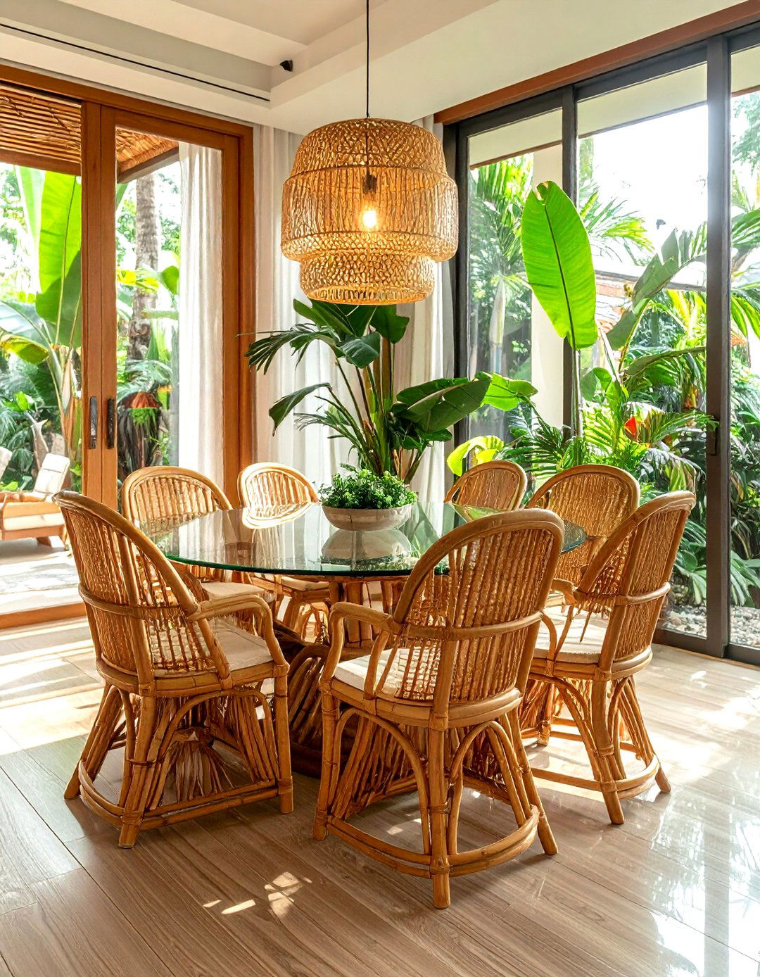 Bamboo Dining Chairs - 30 wood accent dining room ideas